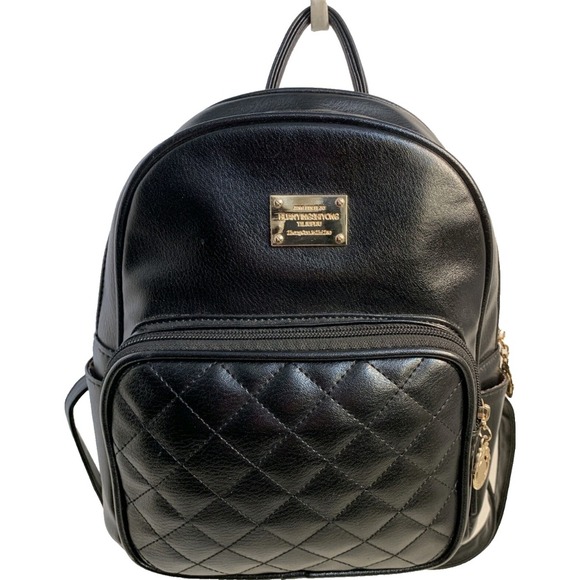 Quilted Mini Backpack Fashion Purse Small‎ Travel Backpack Cute Black - Picture 1 of 8